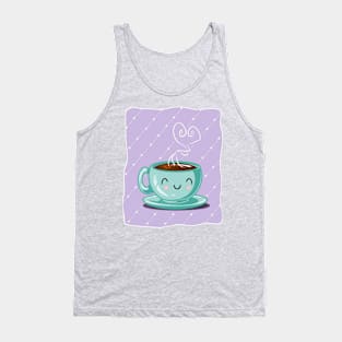 Happy Coffee Purple Tank Top